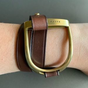 RL Leather Wrap Bracelet